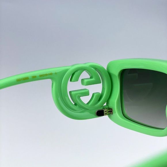 Gucci GG1325S 004 Sunglasses Green Gradient Rectangle Unisex - Picture 12 of 13